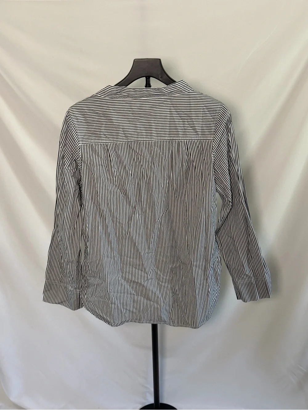 J. Crew Grey & White Striped Blouse - Size US6